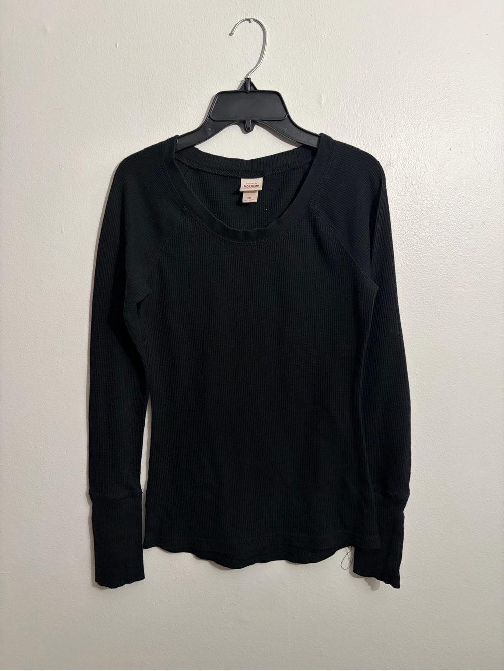 Women’s Black Thermal Long-Sleeve Top